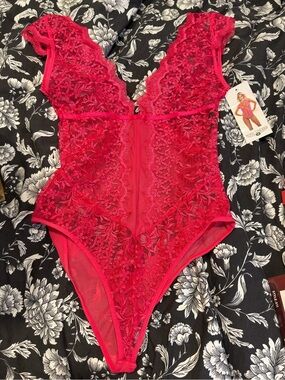 Popsi Lingerie Pink Embroidered Bodysuit